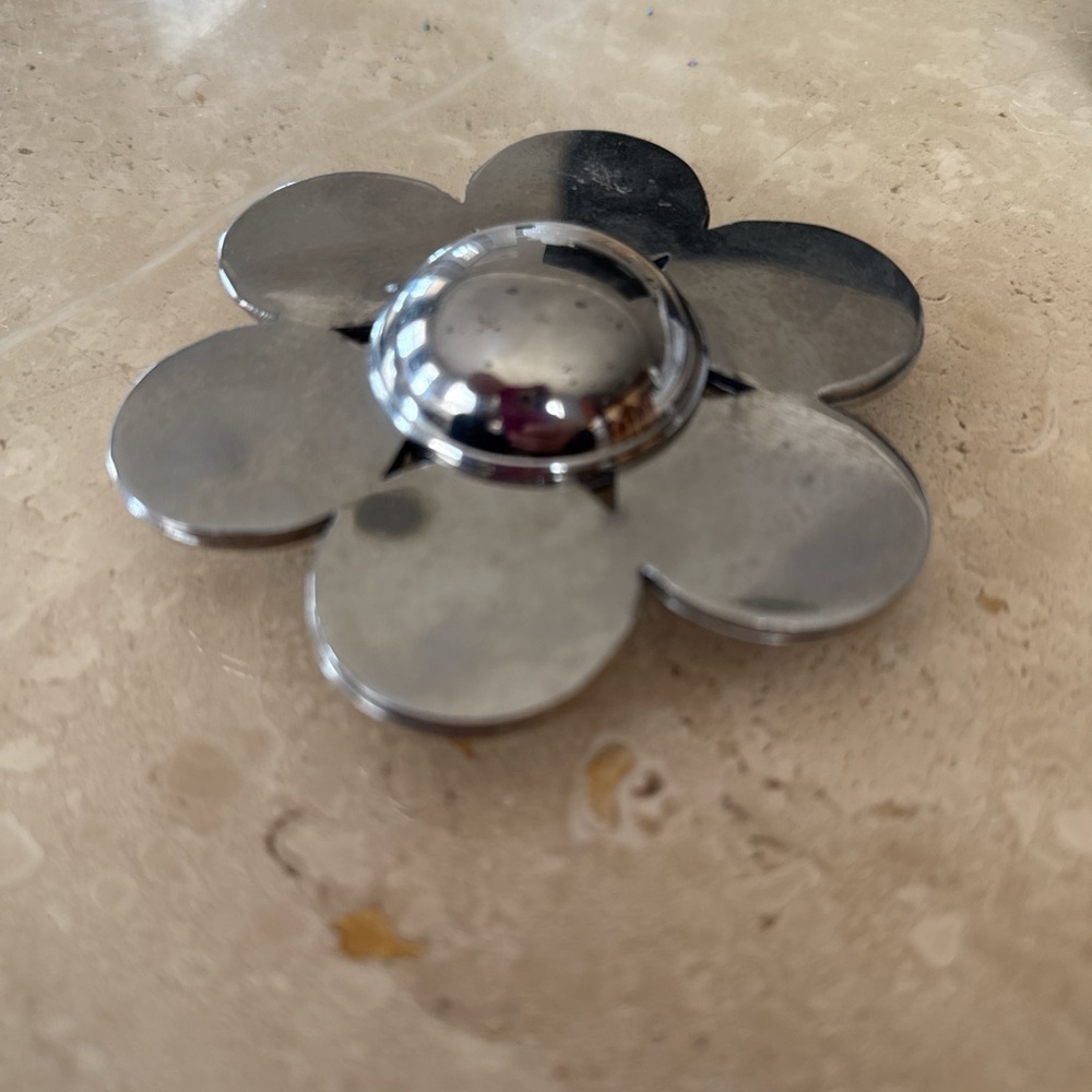 Vintage Silver Flower Belt Buckle MOD 60’s Made in France